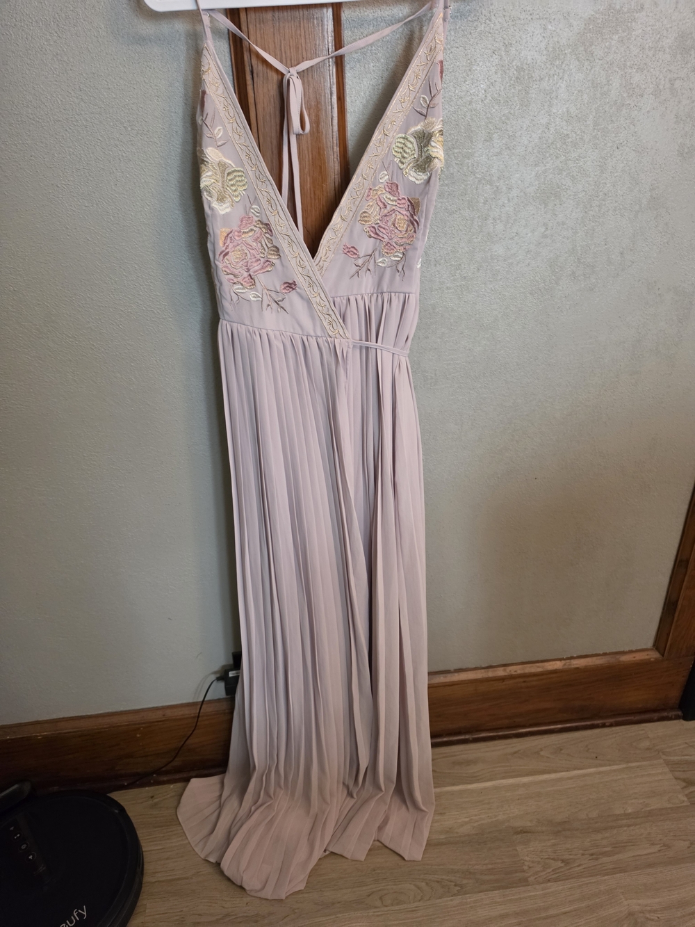 Soieblu Dusty Pink Embroidered Wrap Maxi Dress